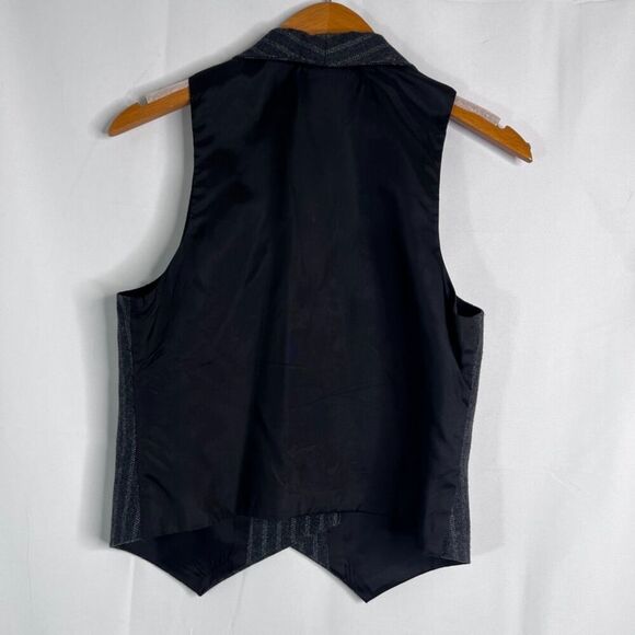 Hunters Run VTG Gray Tuxedo Style Wool Blend Waist Buttons Vest Size 9/10 - Picture 2 of 8